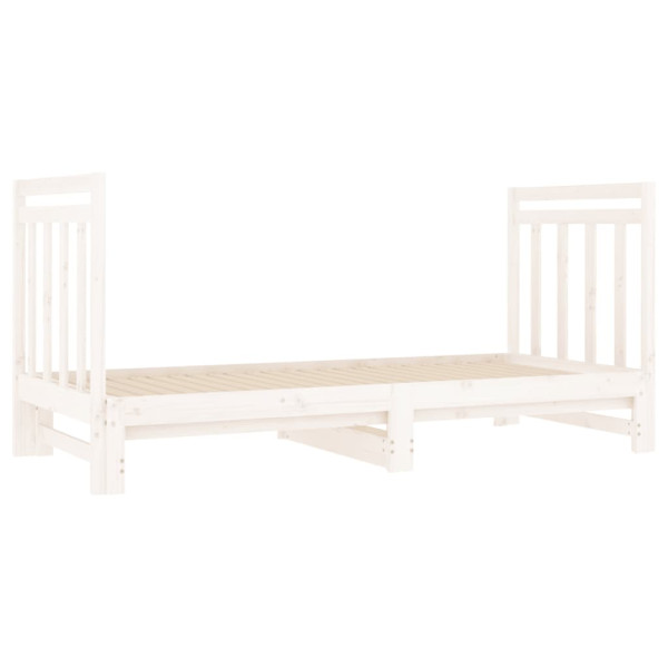 Sofá-cama removível em madeira maciça de pinho branco 2x(90x190) cm M 4