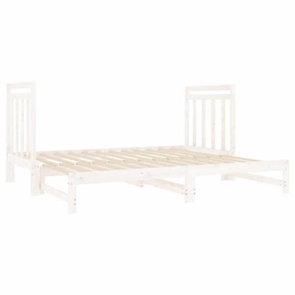 Sofá cama extraíble madera maciza de pino blanco 2x(90x190) cm M 5