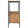Estantería con armario 3 niveles madera y acero 80x40x92 cm 5