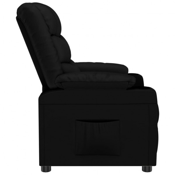 Sillón reclinable de cuero sintético negro M 4