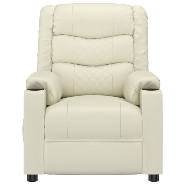 Cadeira reclinável couro artificial cor creme M 3