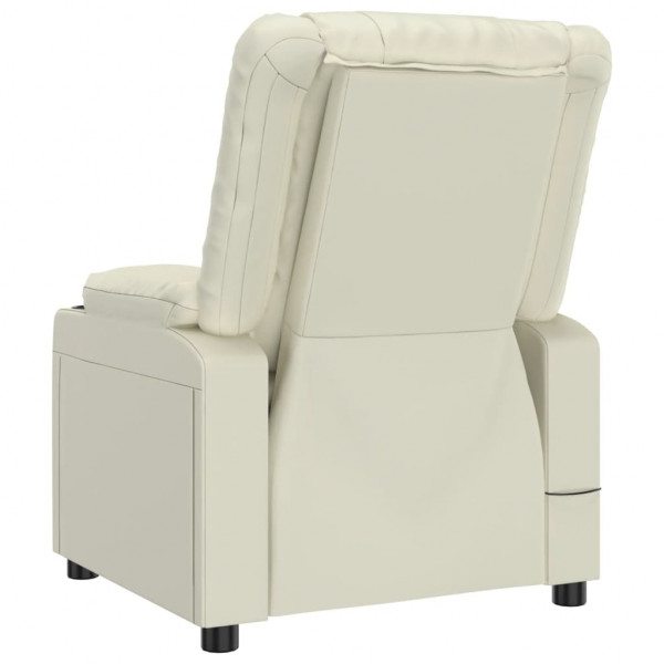 Sillón reclinable de cuero sintético crema M 5