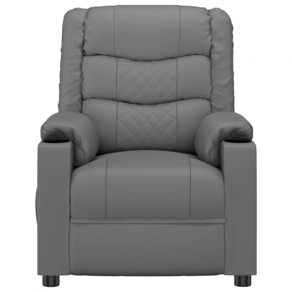 Sillón reclinable de cuero sintético gris M 3