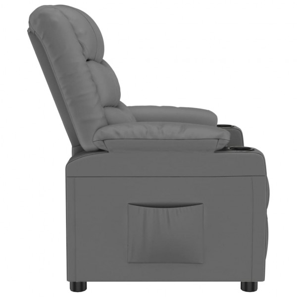 Sillón reclinable de cuero sintético gris M 4