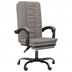 Silla de oficina reclinable de tela gris taupé H