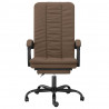 Silla de oficina reclinable de tela marrón 3
