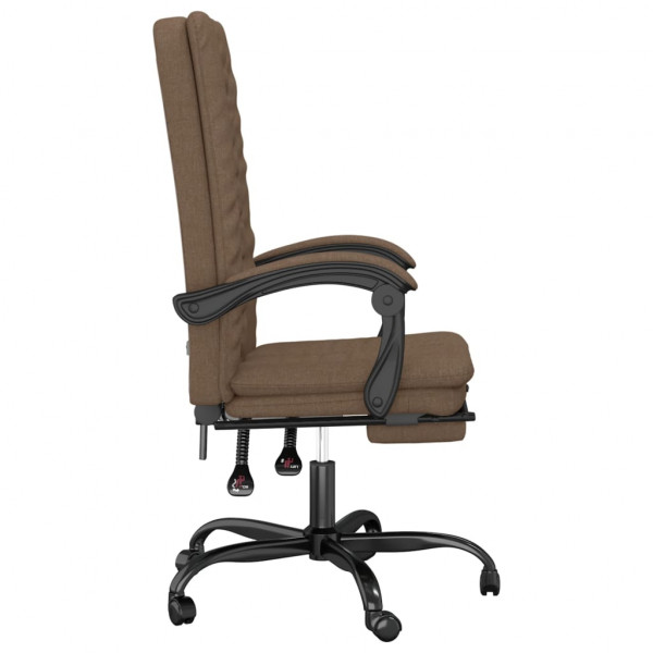 Silla de oficina reclinable de tela marrón M 4