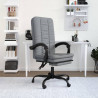 Silla de oficina reclinable de tela gris claro 1