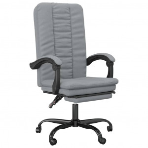 Silla de oficina reclinable de tela gris claro H