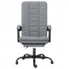 Silla de oficina reclinable de tela gris claro 3