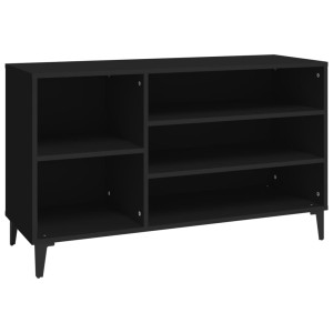 Mueble zapatero madera contrachapada negro 102x36x60 cm H