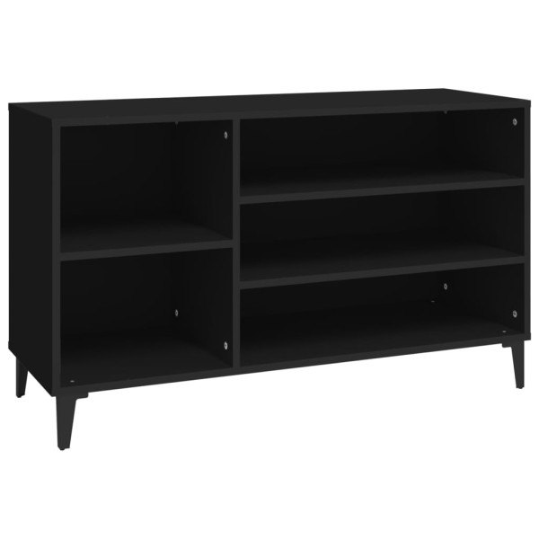 Mueble zapatero madera contrachapada negro 102x36x60 cm M 2