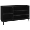 Mueble zapatero madera contrachapada negro 102x36x60 cm 2
