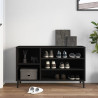 Mueble zapatero madera contrachapada negro 102x36x60 cm 3