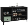 Mueble zapatero madera contrachapada negro 102x36x60 cm 4