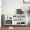 Mueble zapatero madera contrachapada blanco brillo 102x36x60 cm 3