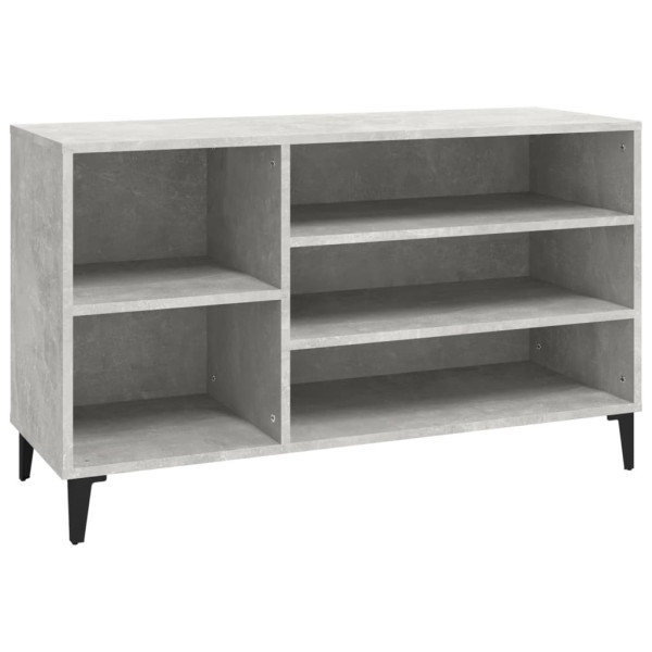 Mueble zapatero madera contrachapada gris hormigón 102x36x60 cm D