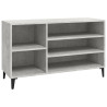 Mueble zapatero madera contrachapada gris hormigón 102x36x60 cm 1