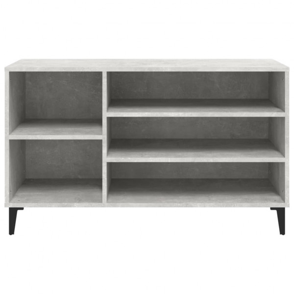 Mueble zapatero madera contrachapada gris hormigón 102x36x60 cm M 5