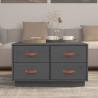 Mesa de centro de madera maciza de pino gris 80x80x45 cm 3