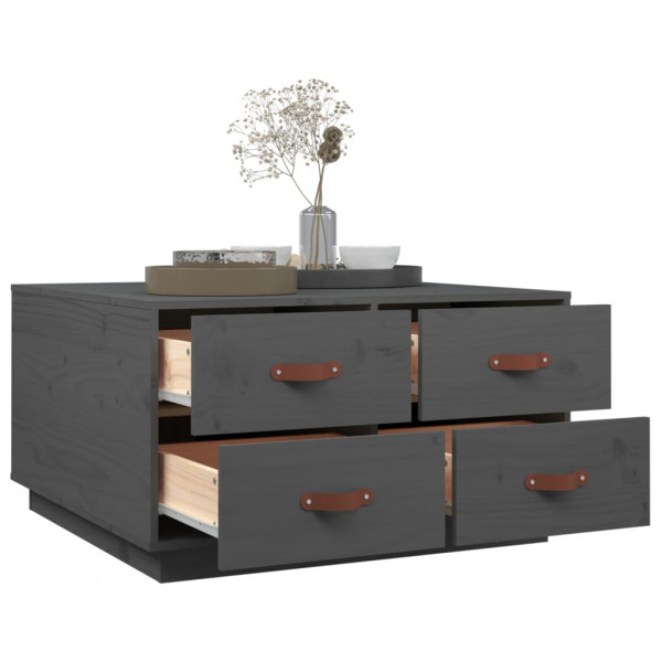 Mesa de centro de madera maciza de pino gris 80x80x45 cm M 5