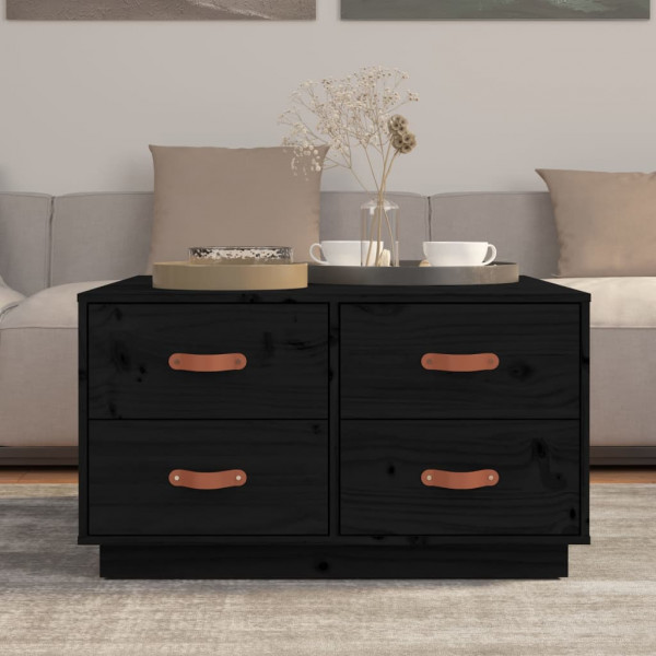 Mesa de centro de madera maciza de pino negro 80x80x45 cm M 3