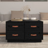 Mesa de centro de madera maciza de pino negro 80x80x45 cm 3