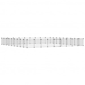 Gaiola p/ animais de 36 painéis c/ porta 35x35 cm aço preto H