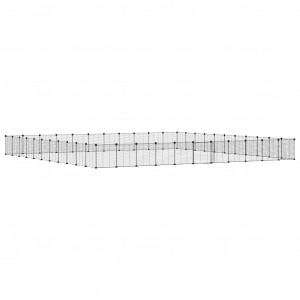 Jaula para mascotas de 44 paneles puerta acero negro 35x35 cm H