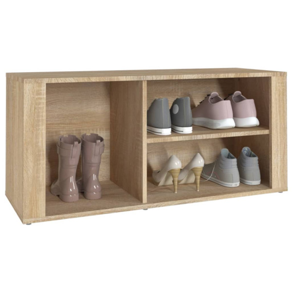 Mueble zapatero madera contrachapada roble Sonoma 100x35x45 cm M 4