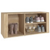 Mueble zapatero madera contrachapada roble Sonoma 100x35x45 cm 4