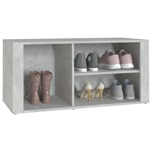 Mueble zapatero madera contrachapada gris hormigón 100x35x45 cm M 4