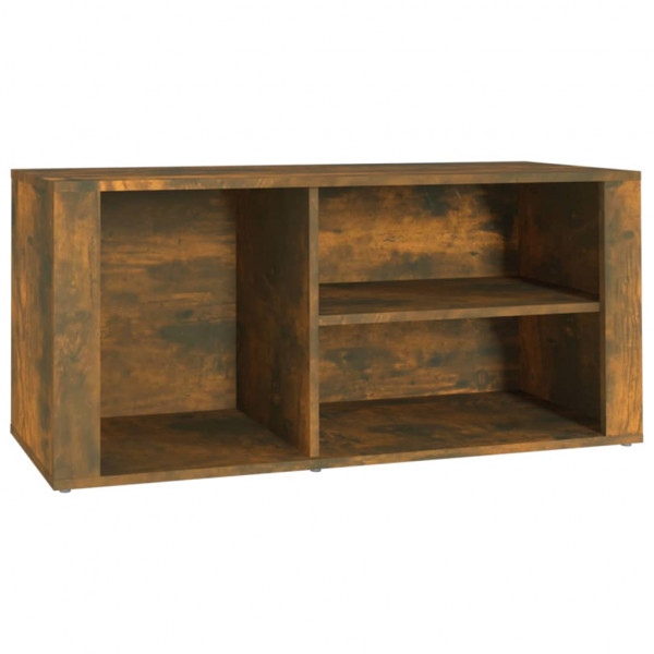 Mueble zapatero madera contrachapada roble ahumado 100x35x45 cm M 2