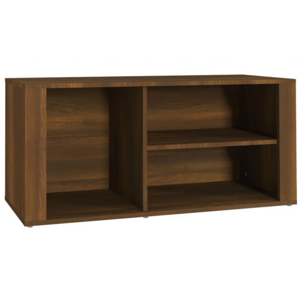 Mueble zapatero madera contrachapada marrón roble 100x35x45 cm M 2