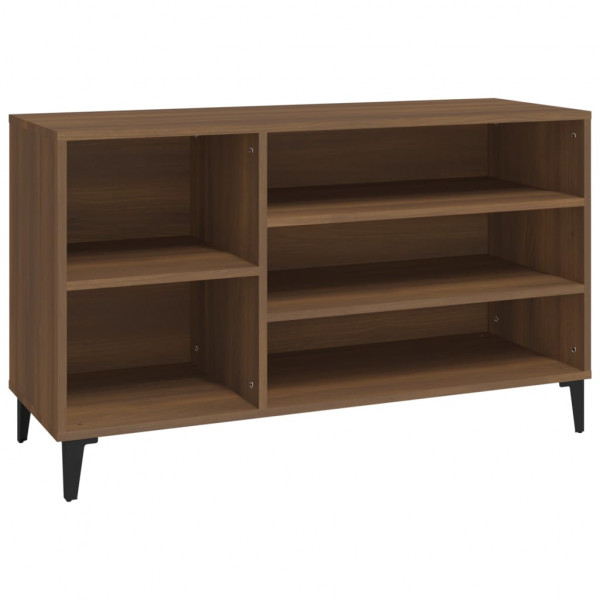 Mueble zapatero madera contrachapada roble marrón 102x36x60 cm M 2
