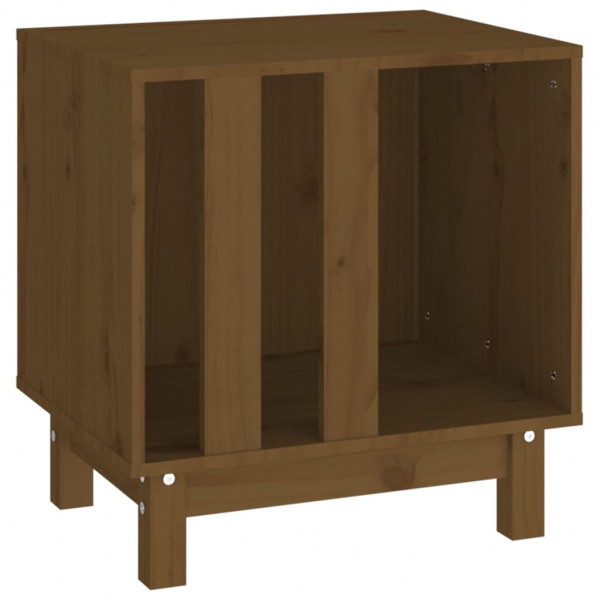 Cama para perros madera maciza pino marrón miel 50x40x52 cm M 2