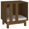 Cama para perros madera maciza pino marrón miel 50x40x52 cm 4