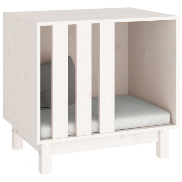 Casota para cães 60x45x57 cm madeira de pinho maciça branco M 4