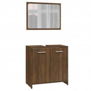 Set de muebles de baño madera contrachapada marrón roble H