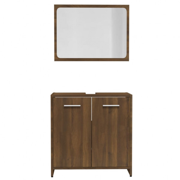 Set de muebles de baño madera contrachapada marrón roble M 5