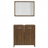 Set de muebles de baño madera contrachapada marrón roble 5