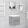 Espejo de baño madera contrachapada gris Sonoma 40x10.5x37 cm 5