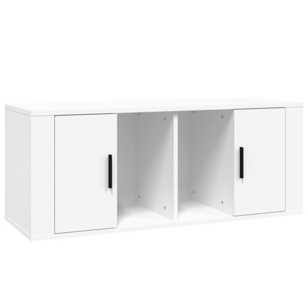 Mueble para TV madera contrachapada blanco 100x35x40 cm M 2