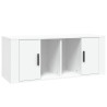 Mueble para TV madera contrachapada blanco 100x35x40 cm 2