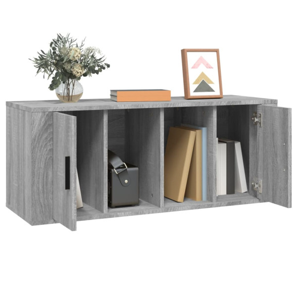 Mueble de TV madera contrachapada gris Sonoma 100x35x40 cm M 4