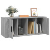 Mueble de TV madera contrachapada gris Sonoma 100x35x40 cm 4