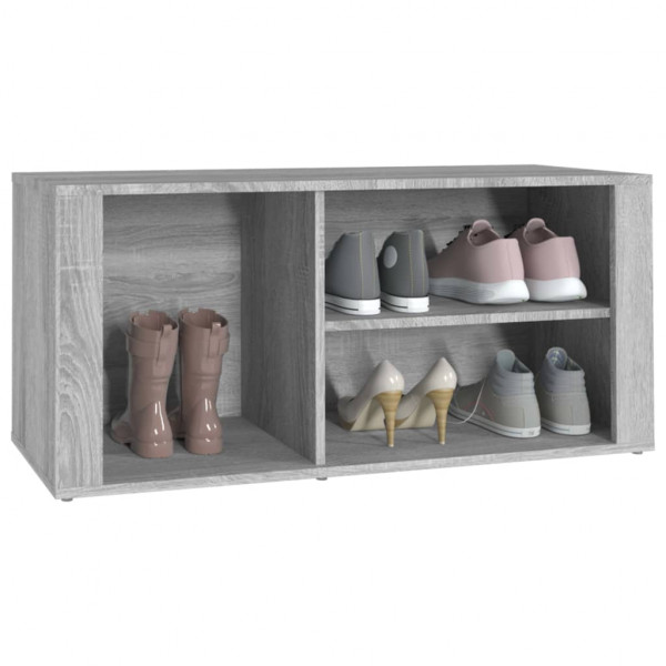 Mueble zapatero madera contrachapada gris Sonoma 100x35x45 cm M 4