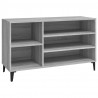 Mueble zapatero madera contrachapada gris Sonoma 102x36x60 cm 2