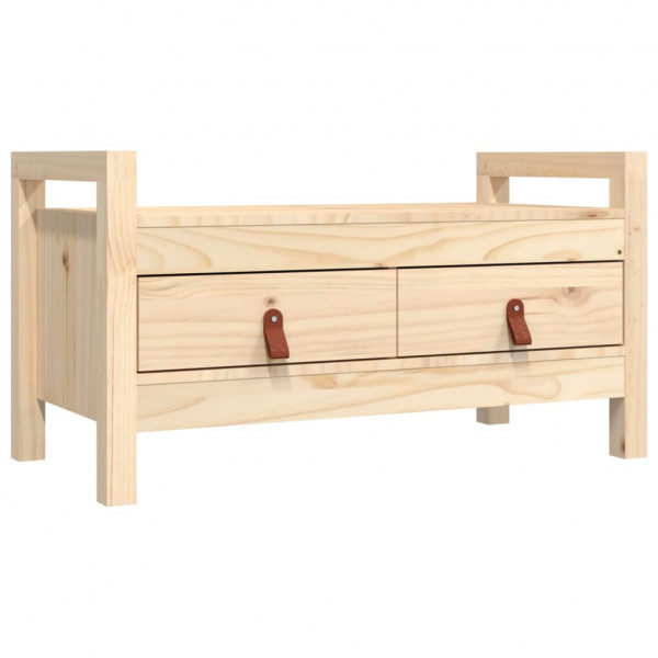 Banco de recibidor madera maciza de pino 80x40x43 cm M 2