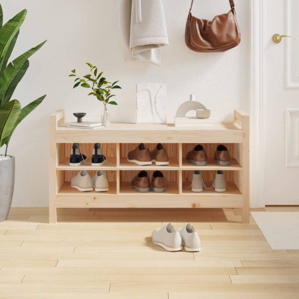 Banco de recibidor madera maciza de pino 110x40x60 cm D